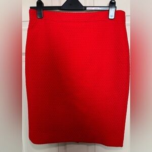 J. Crew Red Textured Pencil skirt Size 8